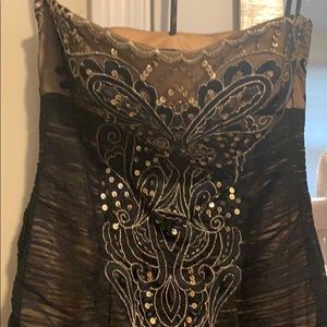 Sue Wong black and gold dress